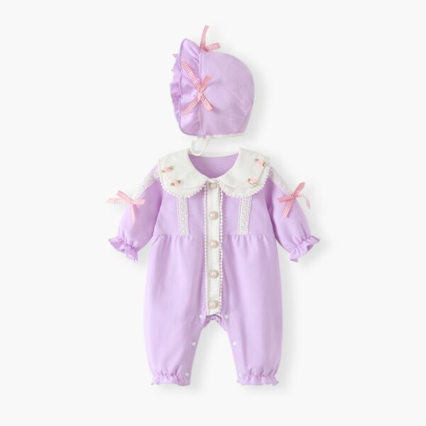 Purple Long Sleeve Romper