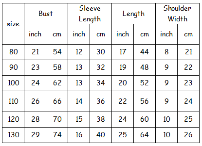 Blue Cartoon Lolita Dress-size chart