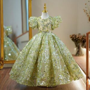 Formal Green Dress for Girls