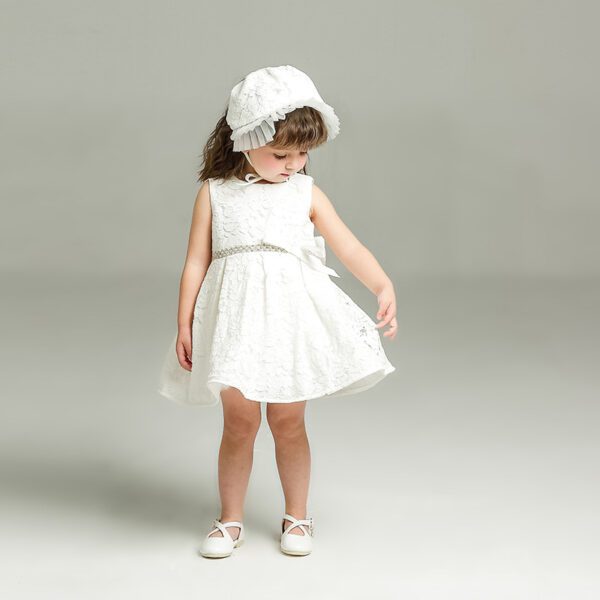 Babys White Dress​ with Hat