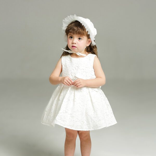 Babys White Dress​ with Hat