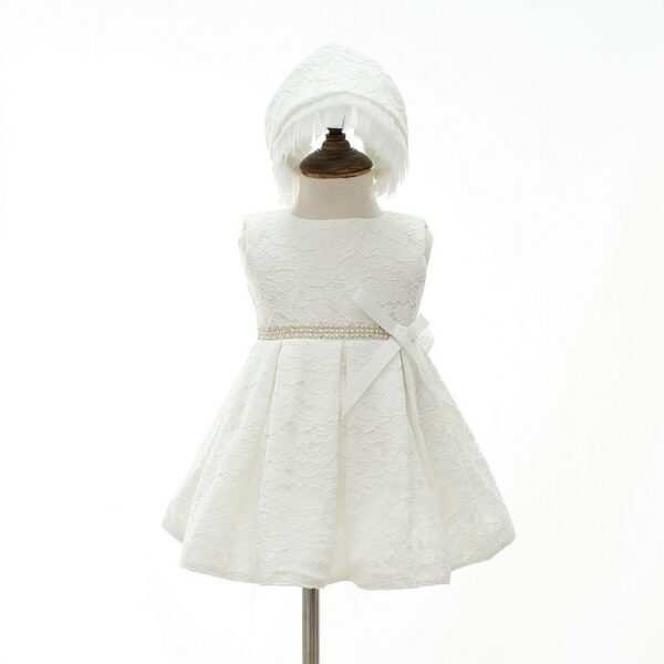 Babys White Dress​ with Hat