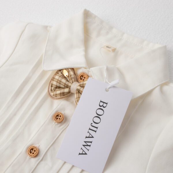 Boojiawa Baby Shirt Pleated Design with Bowtie