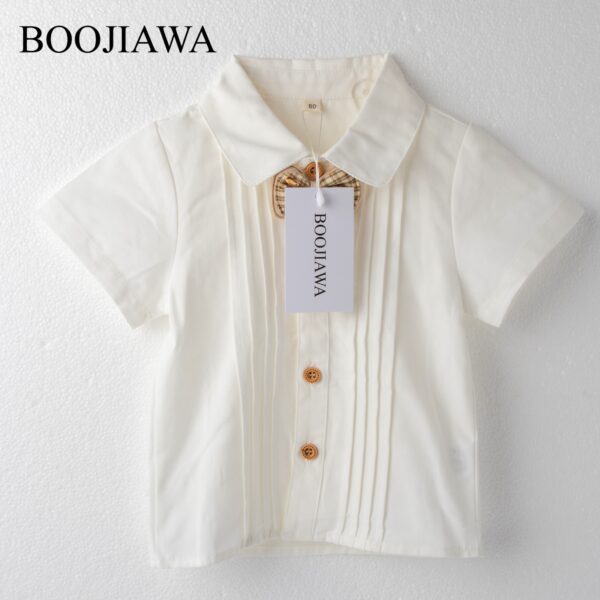 Boojiawa Baby Shirt Pleated Design with Bowtie